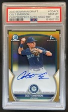 2023 Bowman Draft Colt Emerson Chrome Auto Gold Refractor 1st #/50 PSA 10