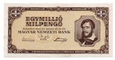 Hungary 1 million milpengo 1946 / good extra fine, XF+ / P-128