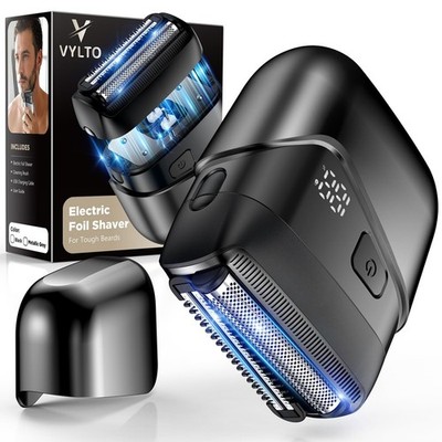 Mini Electric Foil Shaver for Men - 3D Floating Heads, Waterproof, Fast Charge,