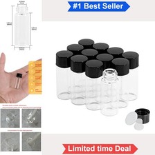 Clear Glass Vials 4ml 1 Dram Screw Caps Plastic Stoppers Leak Proof Sample