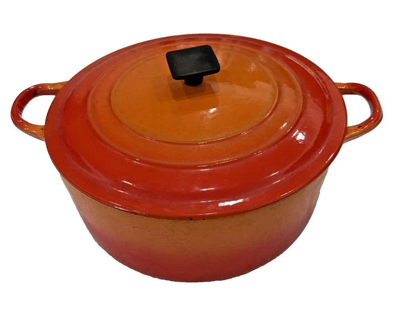 Le Creuset flame enamelled cast iron Dutch oven with lid