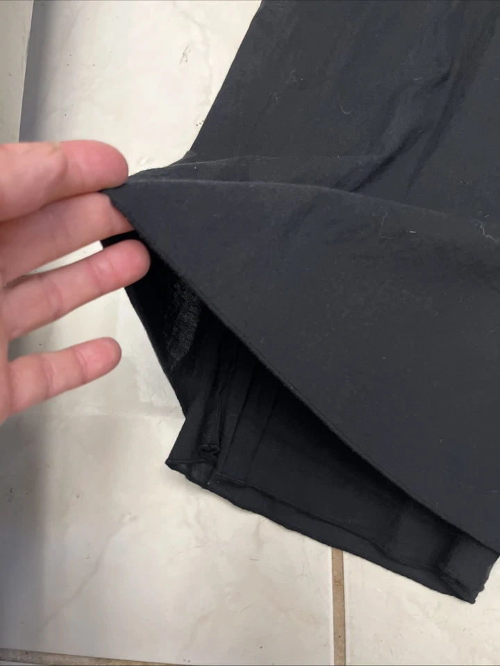 T PARTY NEW! Black Foldover Waist Gauzy Cotton Lined Wide Leg Palazzo Pants Sz M - Image 4 of 4