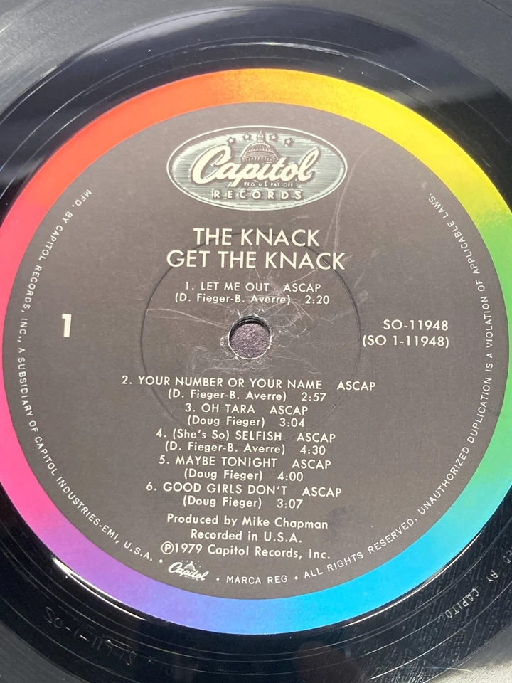 The Knack Get The Knack Vintage Vinyl LP 1979 Capitol Record SO-11948 - Image 2 of 4