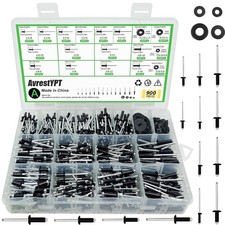 900 Pcs Black Pop Rivets Assortment Kit with Washers, SAE Aluminum Blind Rive...