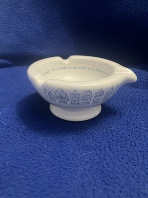 Rare Merck Sharpe & Dohme Pharmaceutical Porcelain Mortar Ashtray, 1950/1960