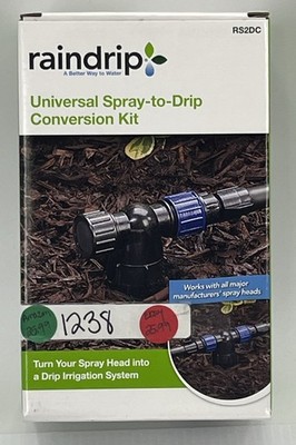 Raindrip Universal Spray-to-Drip Conversion Kit RS2DC Easy Install. {26}.