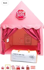 Pink Kids Play Tent Playhouse for Girls Indoor House w/ Pillow LestOK