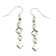 Pendientes personalizados Brighton Toledo Alto Noir tréboles de plata cristal floreciente