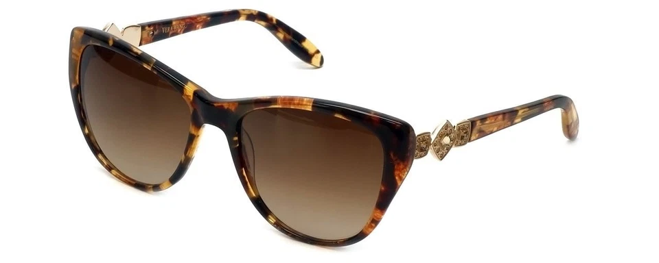 Gafas de sol de diseñador Vera Wang Panna en marco dorado tortuga y lentes degradadas marrones Foto 3 de 4