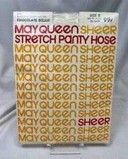 Vintage May Queen 99 Sheer Stretch Panty Hose CHOCOLATE ECLAIR 6699 Size B NOS
