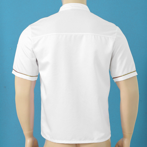 Unisex Chef Coat Kitchen Short Sheeve Jacket Restaurant Chef Uniform Hotel Tops - Picture 5 of 16