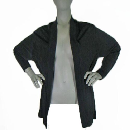 Chicos Größe 1/Medium/8 schwarze offene Strickjacke Oberteil schön fallend maschinenwaschbar