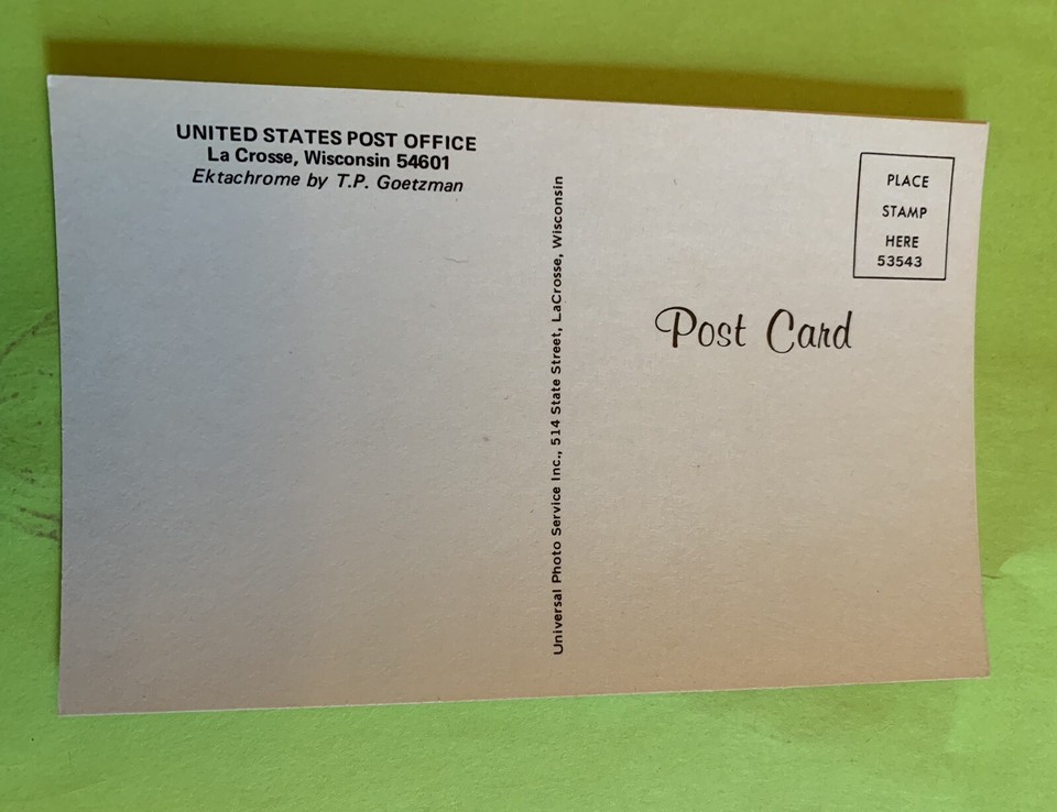La Crosse, Wisconsin WI Post Office 1970’s Rare Angle Unused NOS eBay