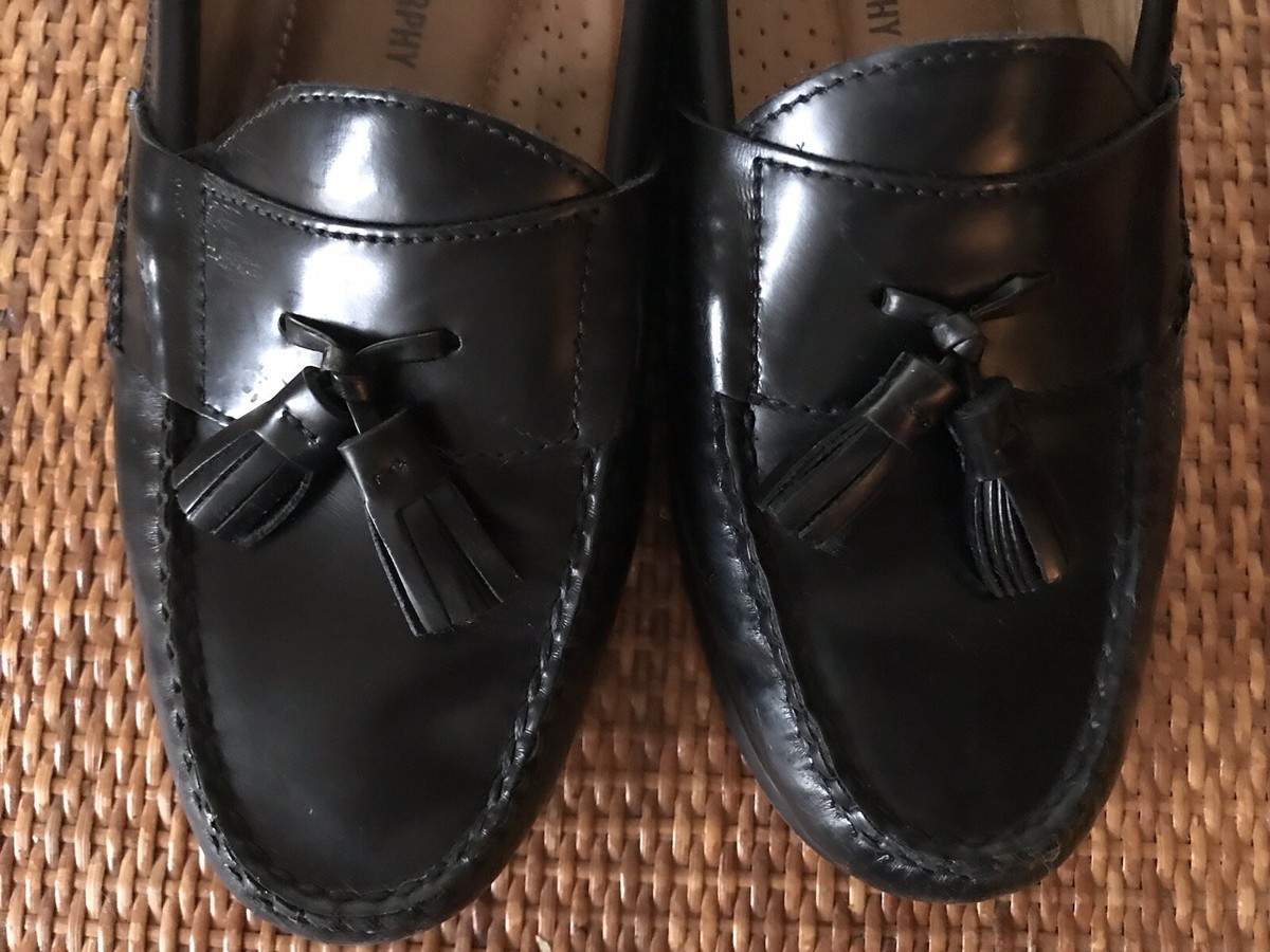 Men Johnson && Murphy Black Leather Tassel Loafers Made in Brazil 11M Worn Once Johnston & Murphy | Men main image 4