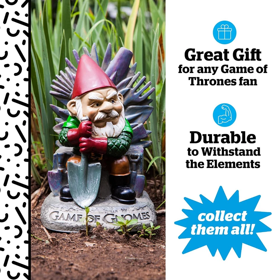 Game of Gnomes Garden Statue – Funny Outdoor Gnome, Yard Decor, Lawn Ornament - Image 4 of 4