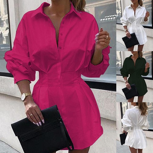 Womens Long Sleeve Waist Tight Shirt 