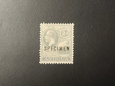 Timbre spécimen Antigua KGV affranchissement et recettes deux pence 2d comme neuf beau spécimen 