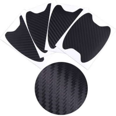 4PCs Set Carbon Fiber Car Door Handle Protector Film Anti-Scratch Sticker Decal