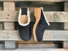 Swedish Clogs Troentorp Munch Black Waxy Suede