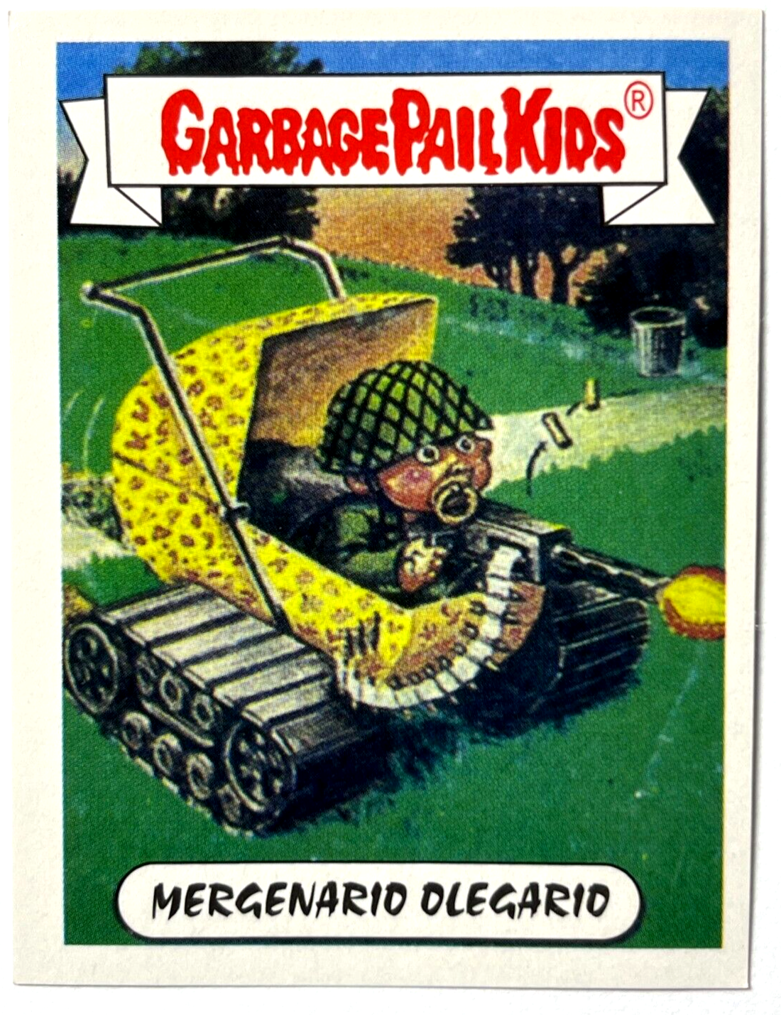 1988 Garbage Pail Kids Sticker Reedition #076 Sherman Tank Peru Edition