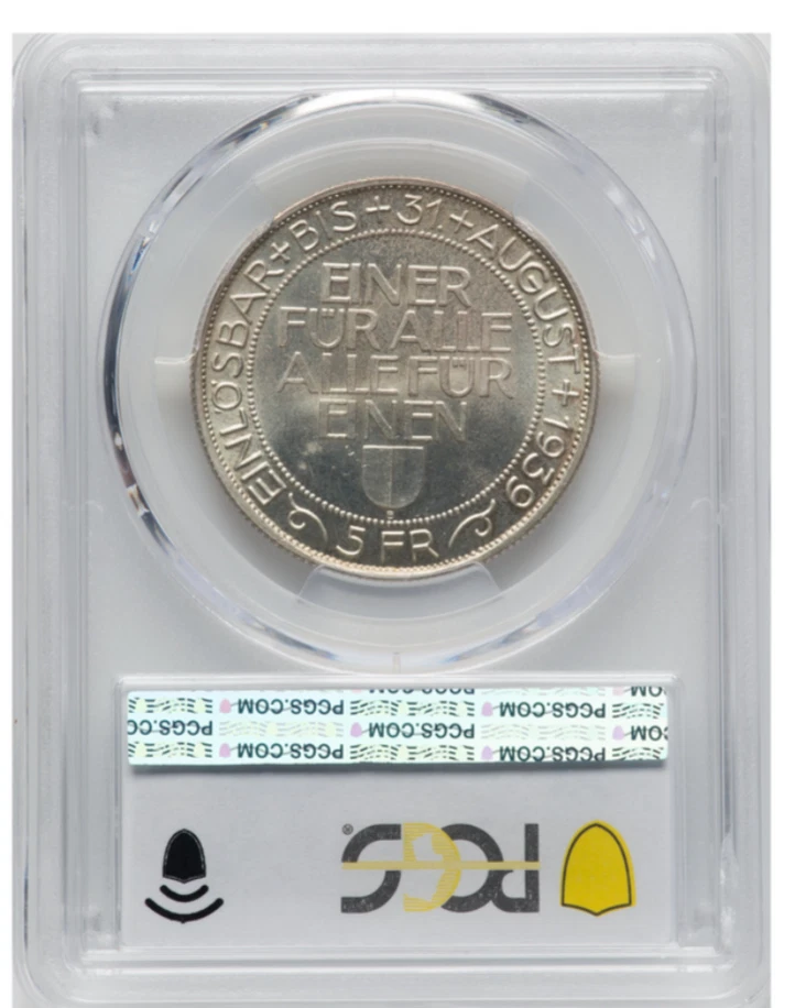 Switzerland - 1939 B - "Luzern Shooting Festival" - PCGS MS65 - BEAUTIFUL GEM! - Image 4 of 4