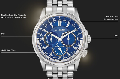 NEW Citizen Eco-Drive Calendrier Stainless Steel Men's Watch