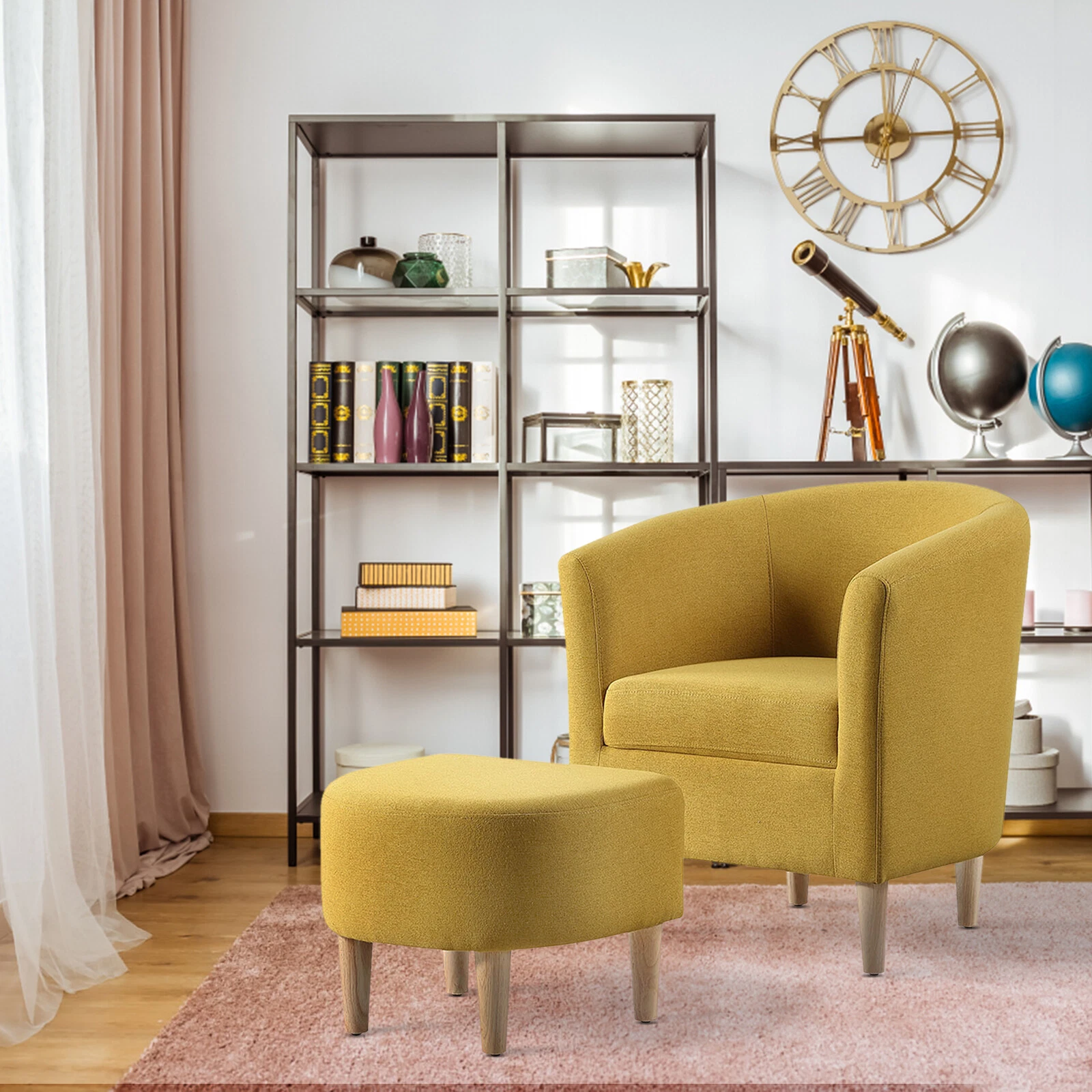 Accent Armchair Fabric Upholstered Single Sofa w/ Ottoman Living Room Couches US
Opens in a new wind