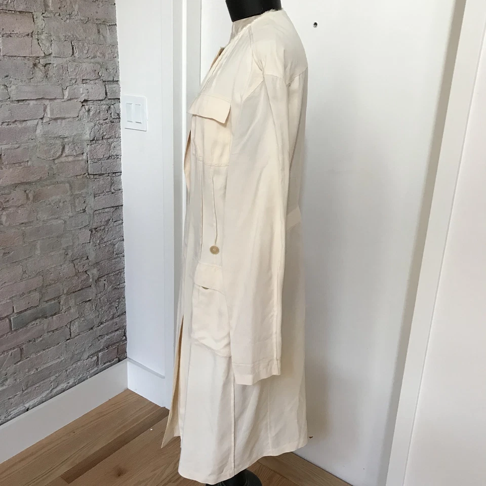 Abrigo de noche para mujer Donna Karan marfil deconstruido 46 10 Foto 3 de 4