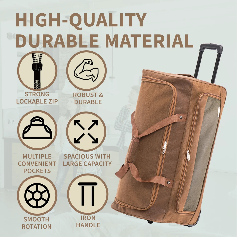 30" Large Suitcase Wheeled Travel Trolley Bag Luggage Lightweight 100L Big - Image 3 of 4