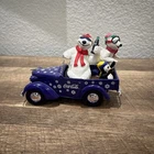 Vintage die cast Christmas Coca-Cola car with coke polar bear, snowflakes, 6.25"