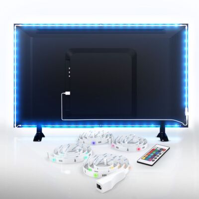LED USB Backlight 2m TV Hintergrund-Beleuchtung Licht-Band Stripes Streifen RGB