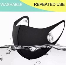 Reusable Washable Protection Cover Face Mask Black Made in South Korea 5 Masks
