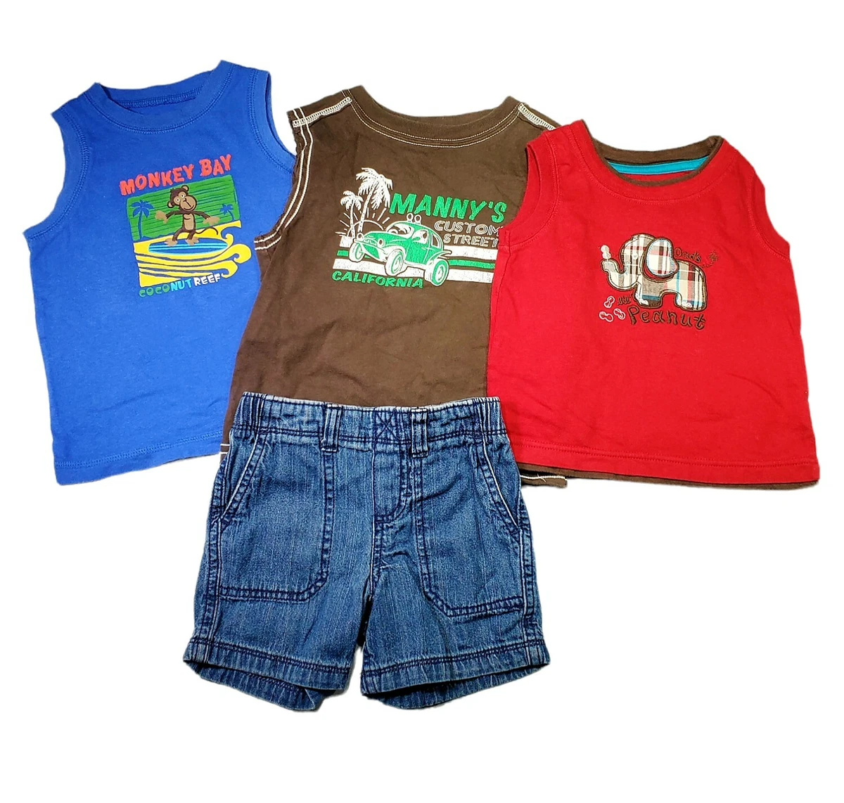 Various Brands Kids Clothes 18 month Boys T shirt Short Lot of 4