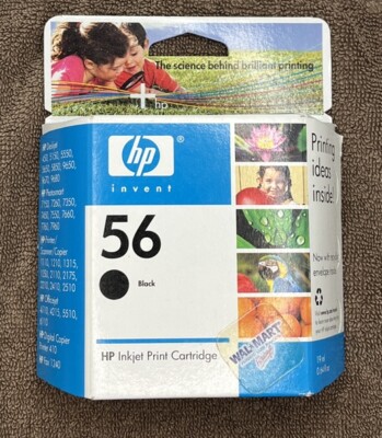 Genuine HP 56 Black Ink Cartridge Inkjet Expired Aug 2006 New Sealed | eBay