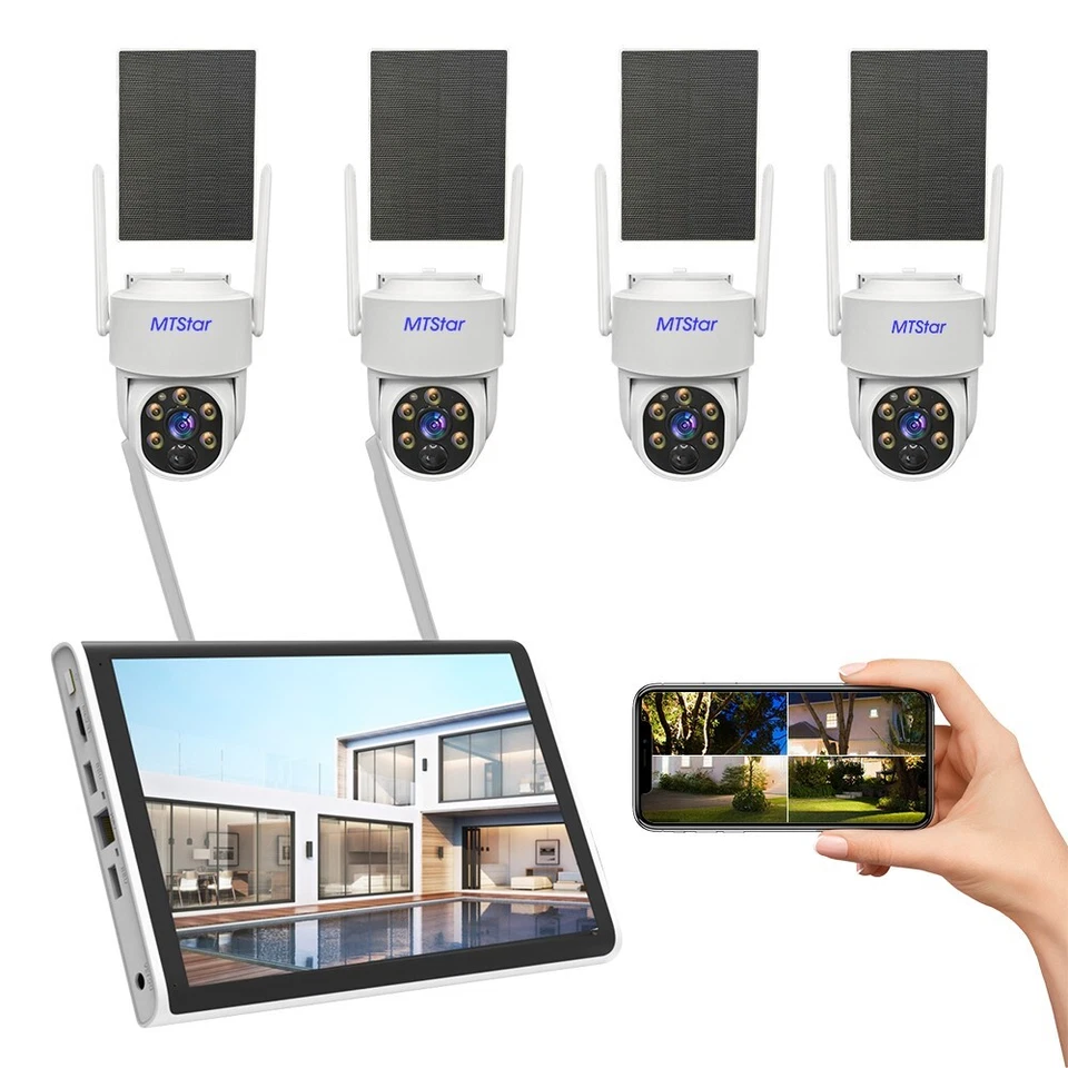 Solar Panel Wireless HD 4MP IP PRO Smart WiFi Camera Kit With 10-inch Monitor - Image 2 of 4