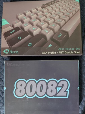 GMK 8008 2 BL00 Base Kit and AKKO Black and Cyan Keycap Keyboard Sets
