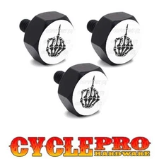 Black Billet Hex Windshield Bolt Kit For 93-13 Harley Touring - SKULL FINGER WB