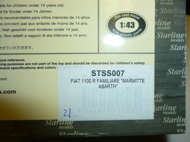 die cast 1:43 starline fiat 1100 familiare r 1966 - Immagine 2 di 2