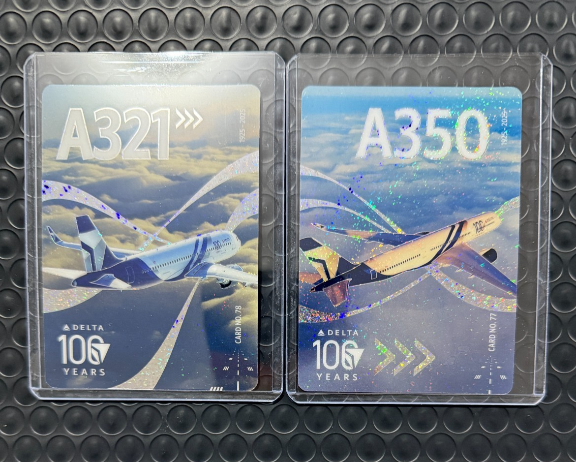 2025 Delta Air Lines Trading Cards Limited Edition 100 Year Anniversary Set Of 2 2025 Delta Air Lines Trading Cards Limited Edition 100 Year Anniversary Set Of 2