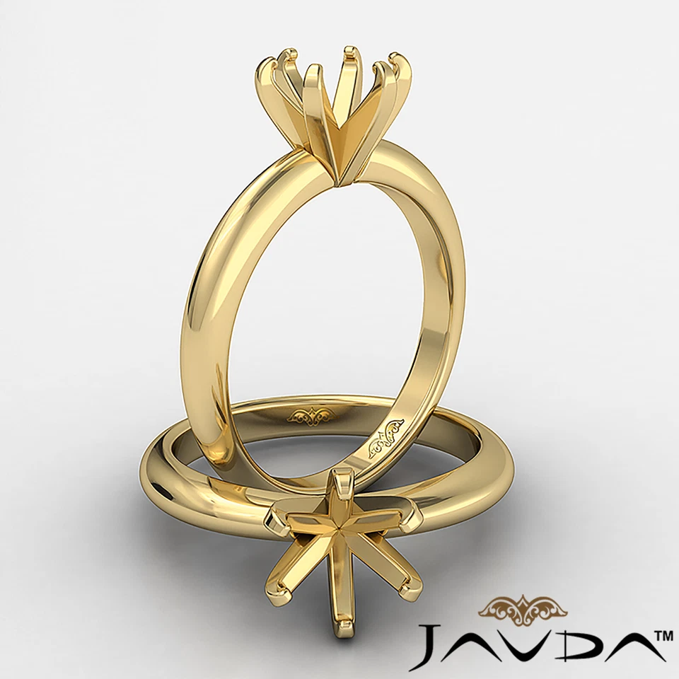 6 prong solitaire Diamond Engagement Ring Setting 14k Gold White 3mm Semi Mount - Image 2 of 4