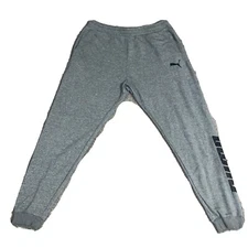 PUMA Mens Jogger Sweatpants Gray  -Drawstring /Pockets XL