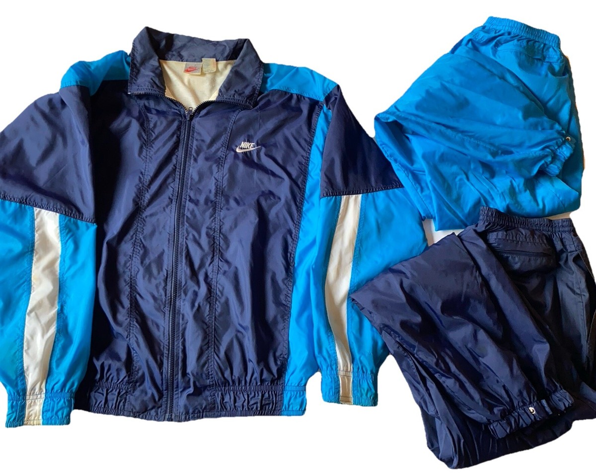 BURGER＆COLA TRACK JACKET PANT セット L Rare Vintage Nike Men's Teal / Blue L Track Suit Jacket & 2 Pairs