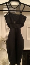 Club L Black Body con Mesh Top Cutaway Dress Size 8
