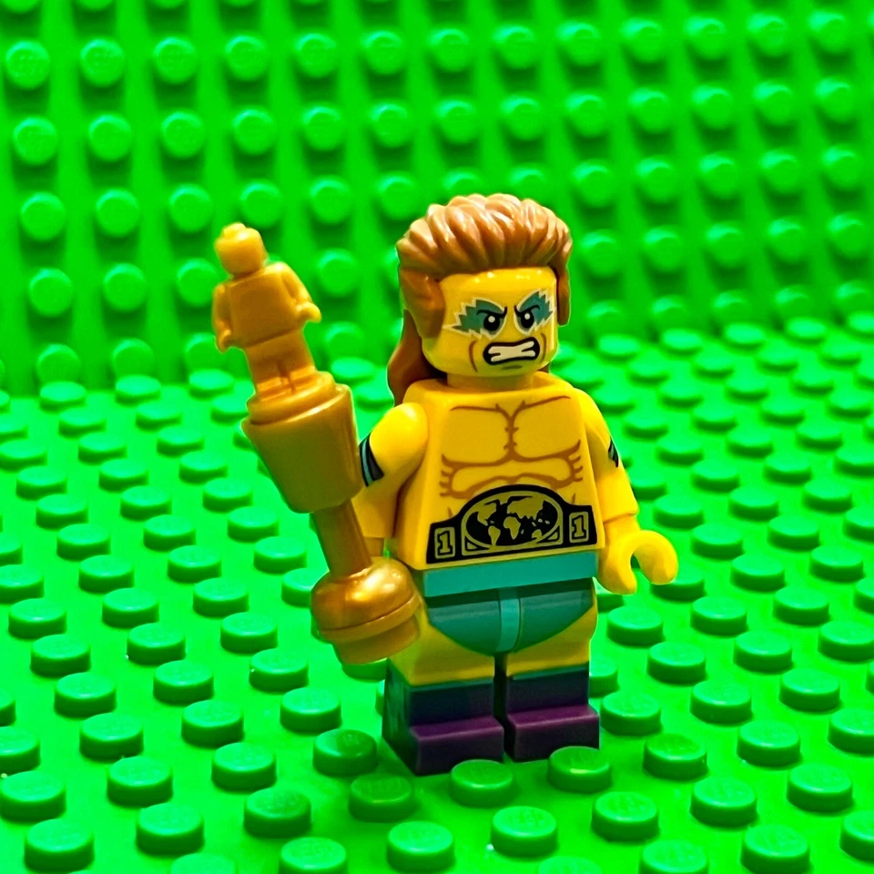 乐高收藏品迷你公仔系列 15 摔跤冠军带定制奖杯 WWE 风格 — 第 2/4 张图片