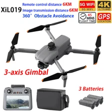 XiL019 Drone GPS 5G WIFI FPV 6KM 3-axis Gimbal 4K Camera Gesture Photo 3 Battery