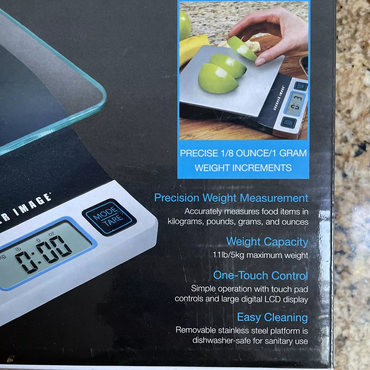 KITCHEN SCALE - PRECISION DIGITAL FOOD SCALE - BY SHARPER IMAGE