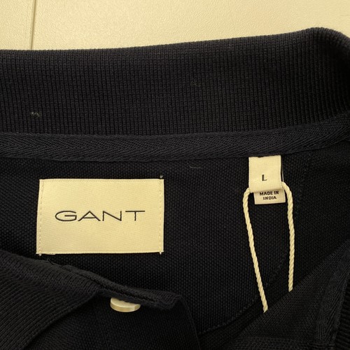 GANT Men Navy Blue Tipping Pique Rugger Polo Shirt Size L - Picture 4 of 11