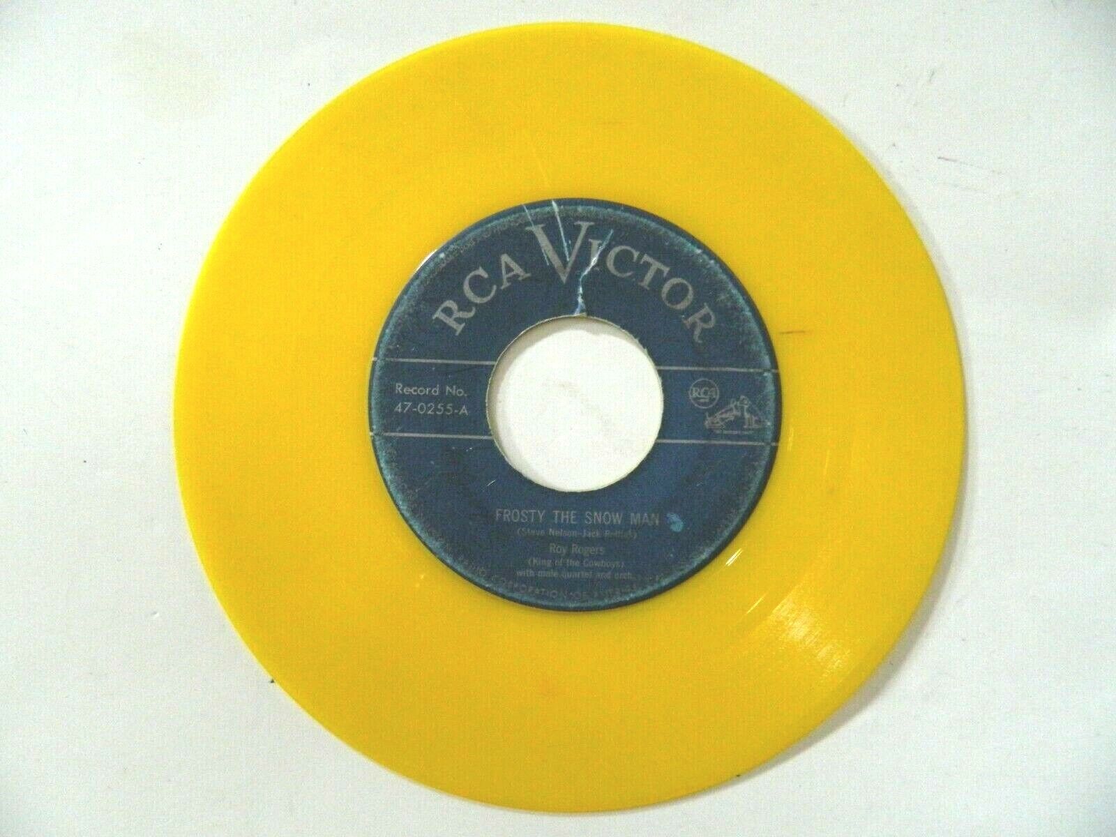 Vintage RCA VICTOR Yellow 45 - FROSTY THE SNOWMAN by ROY ROGERS #47-0255 VG