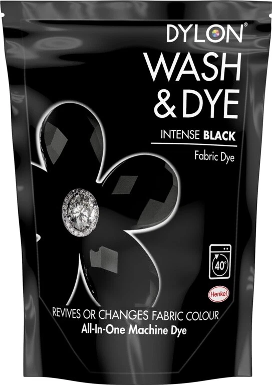 Ropa de tinte de tela negra para lavar a máquina Dylon Wash & Dye (NVI) 01