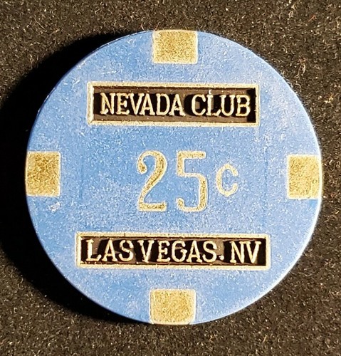 Brass Inlays Nevada Club Las Vegas 25c Chip Nice Collectible